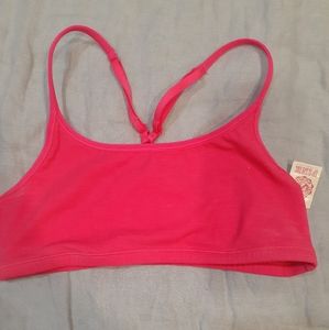 Pink sports bra